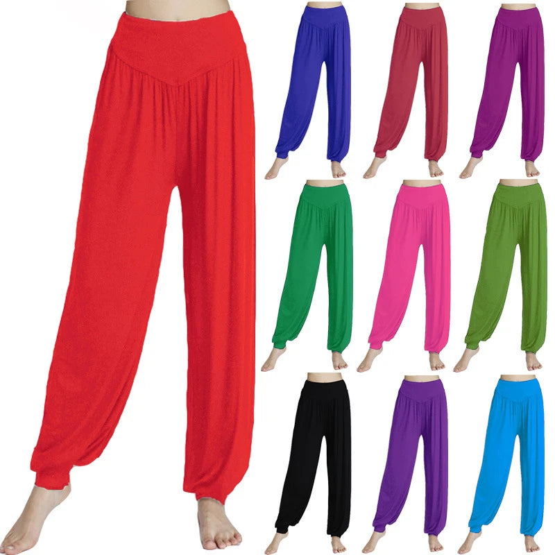 2023 High Waist Loose Yoga Pants Plus Candy Color Bloomers Fashion