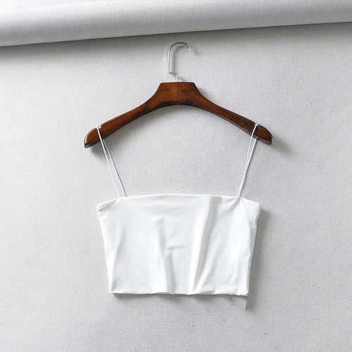 2022 Summer Women's Crop Top Sexy Elastic Cotton Camis sleeveless
