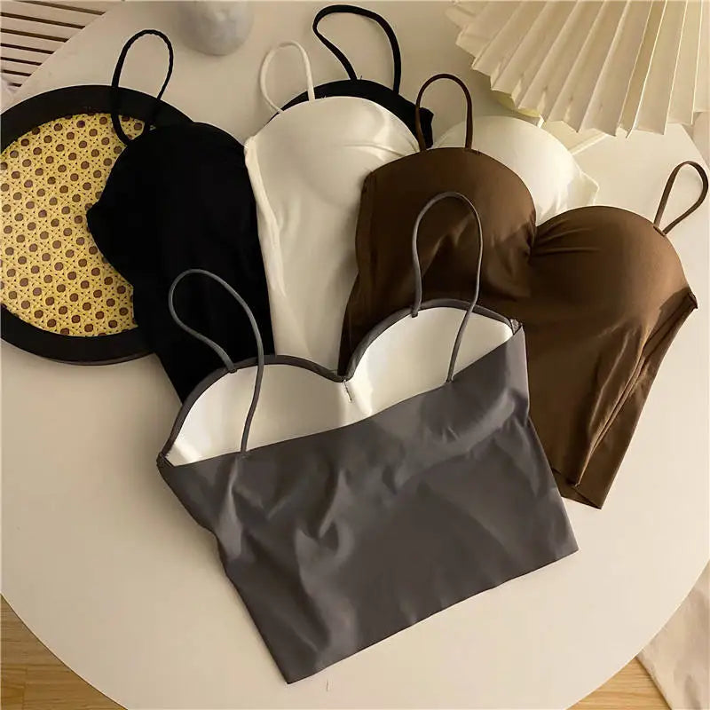 1pc Popular Cool Solid Knitted Yoga Gym Tank Top Bra Seamless